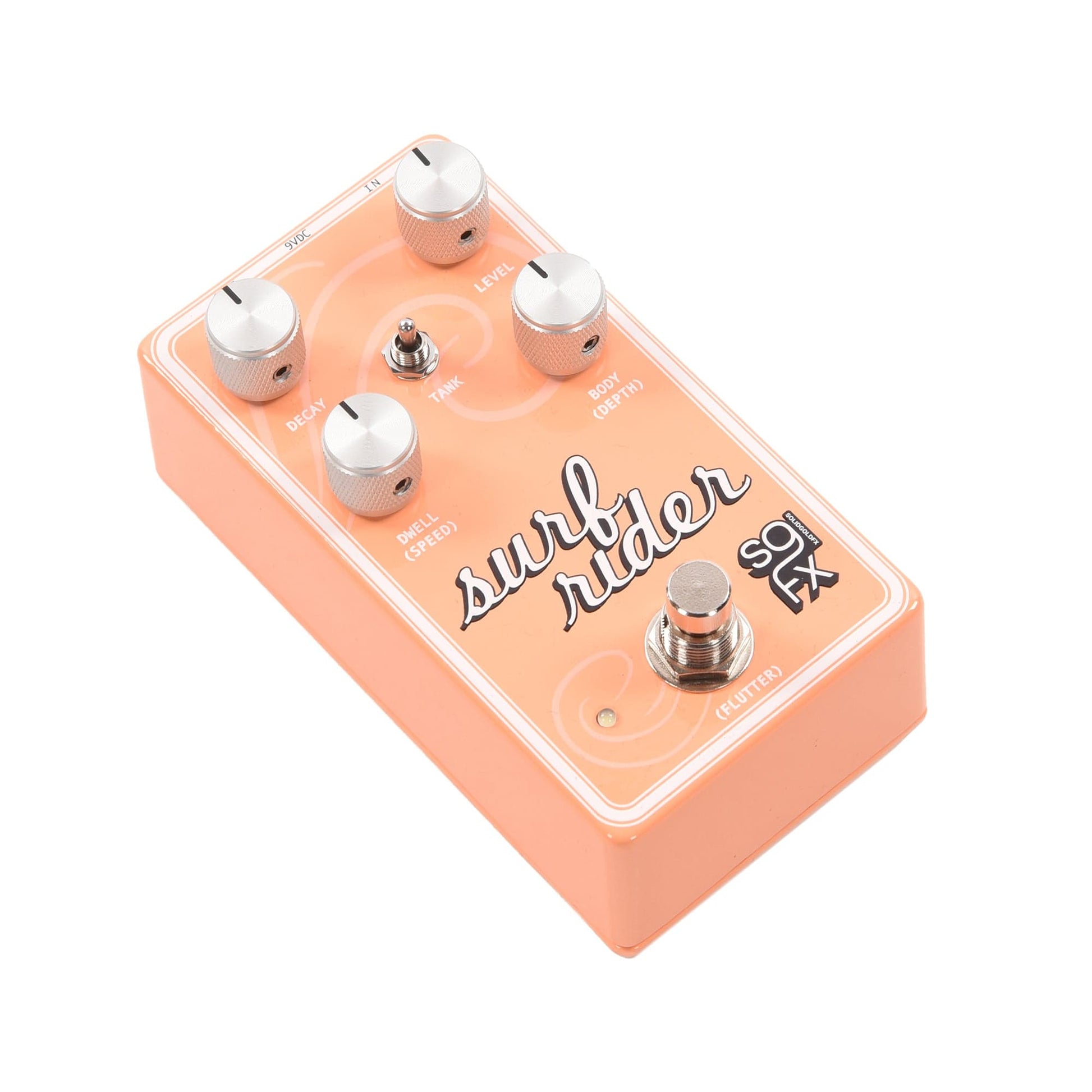 surf rock pedals SolidGoldFX Surf Rider IV Spring Reverb Pedal Pacific Peach