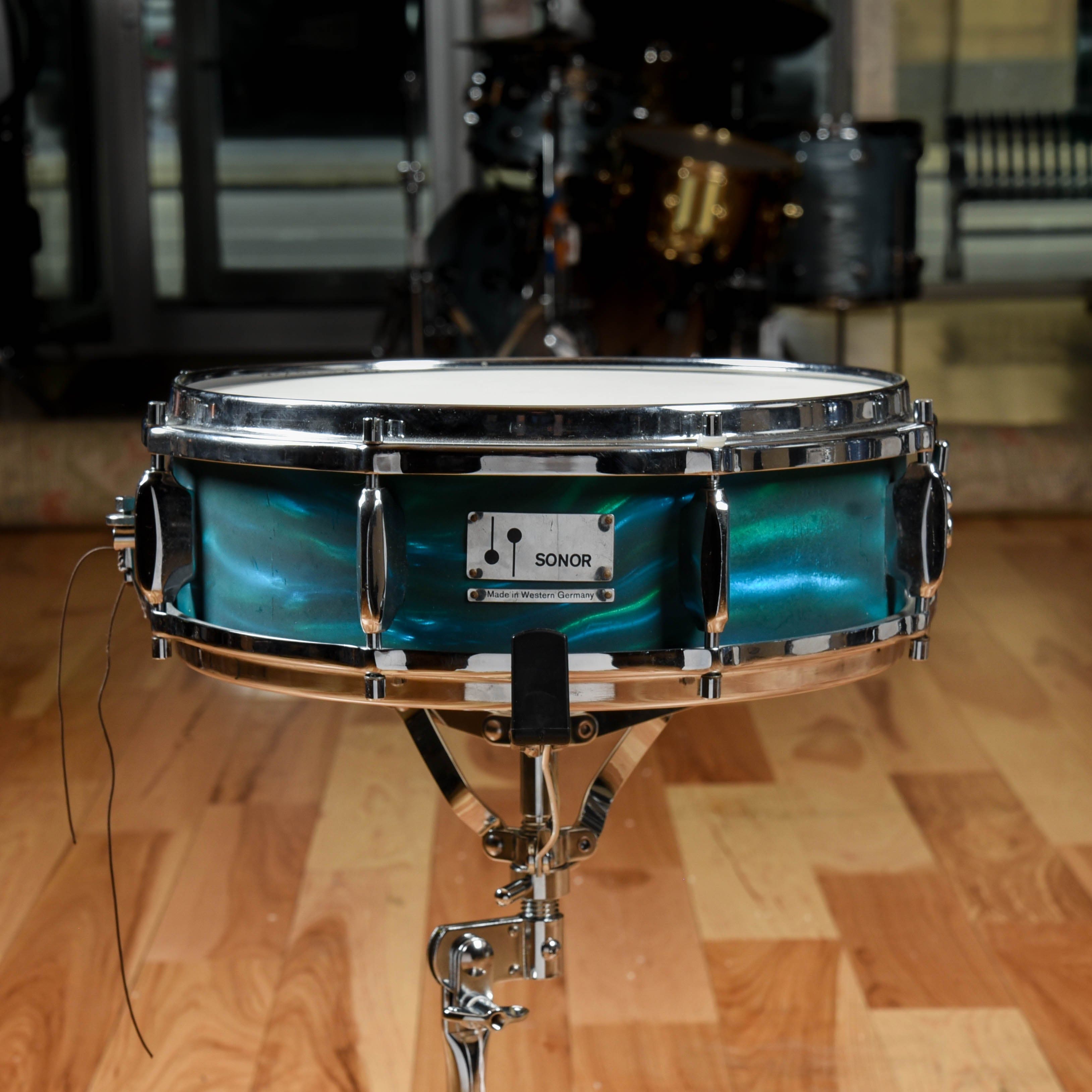 Sonor 13/16/20 w/4.5x14 Snare Drum Aqua Satin Flame 1960s