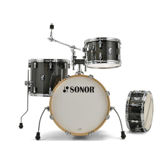Sonor AQX Jazz 12/14/18/6x13 4pc. Drum Kit Black Midnight Sparkle Drums and Percussion / Acoustic Drums / Full Acoustic Kits