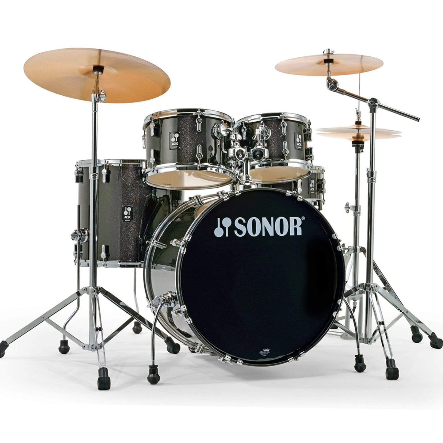 Sonor AQX Stage 10/12/16/22/5.5x14 5pc. Drum Kit Black Midnight Sparkle w/Hardware Drums and Percussion / Acoustic Drums / Full Acoustic Kits