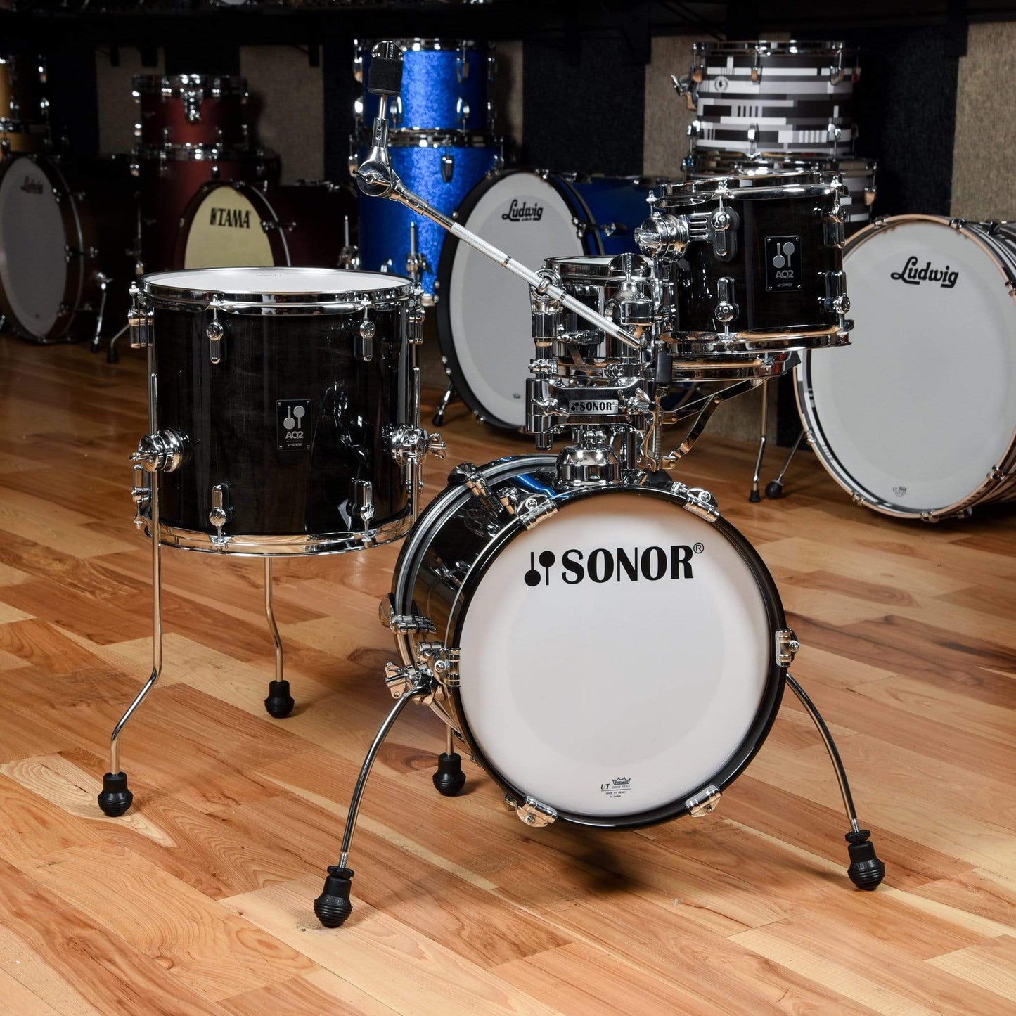 Sonor Martini 8/13/14/5x12 4pc. Drum Kit Transparent Black Drums and Percussion / Acoustic Drums / Full Acoustic Kits