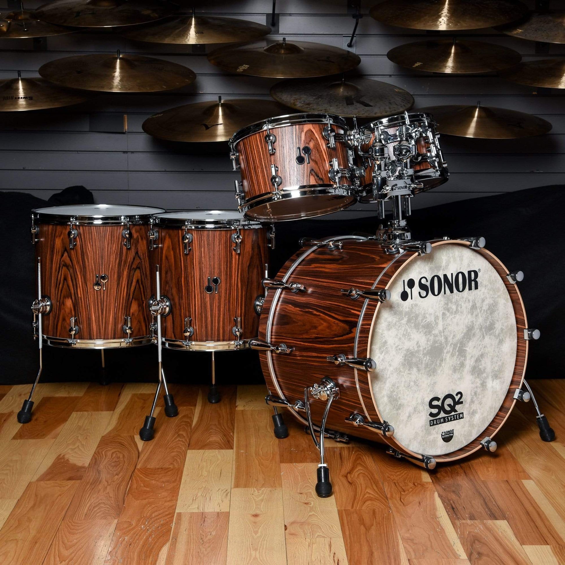 Sonor SQ2 10/12/14/16/22 5pc. Drum Kit Rosewood Over Vintage Beech Drums and Percussion / Acoustic Drums / Full Acoustic Kits