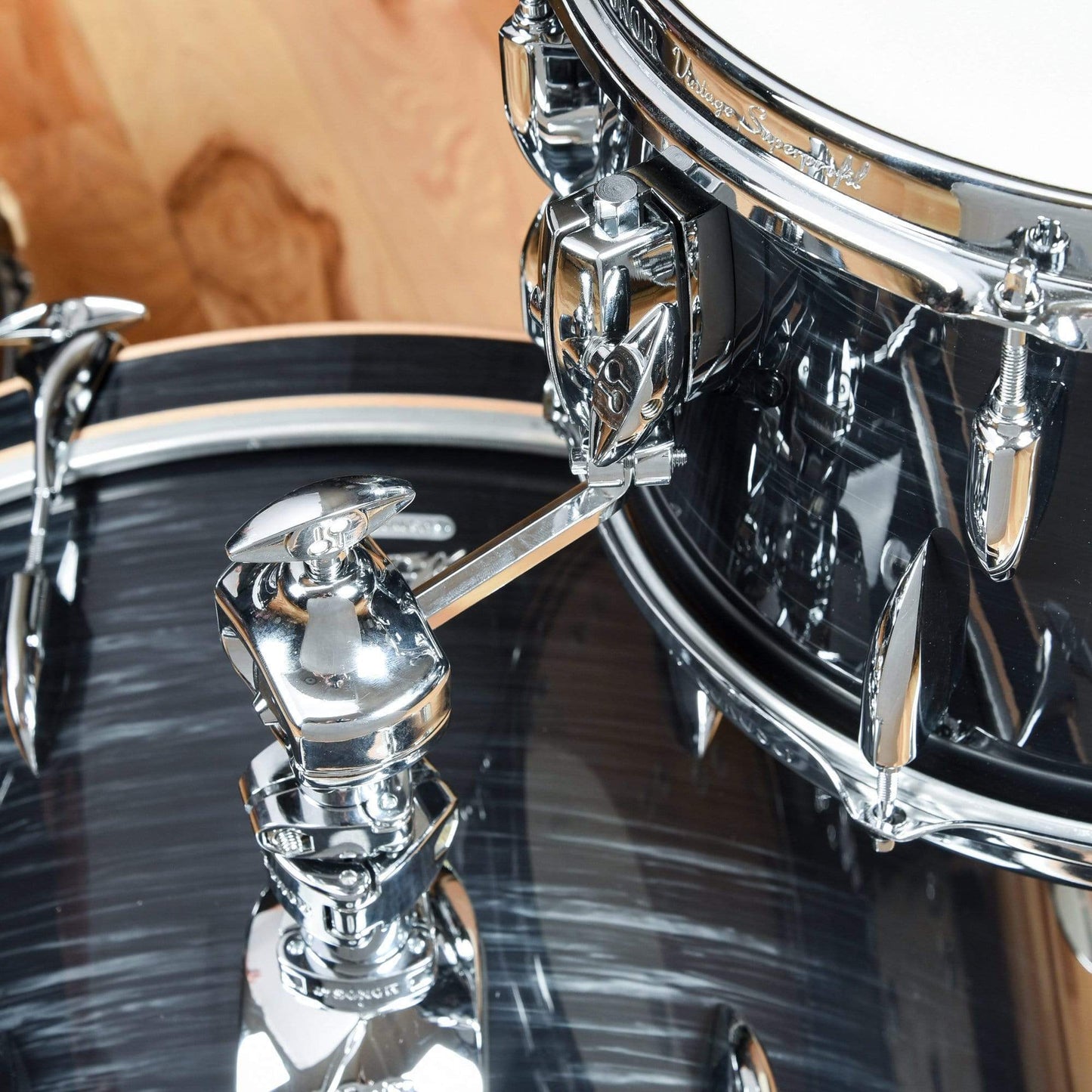 Sonor Vintage Series 13/16/22 3pc. Drum Kit w/BD Mount Vintage Black Slate Drums and Percussion / Acoustic Drums / Full Acoustic Kits