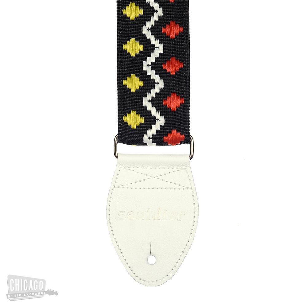 Souldier Bed-In Peace Lennon 2 Inch - Yellow/Red Diamonds & Zigzag (White Belt w/White Ends) Accessories / Straps