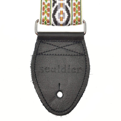 Souldier Bohemian Black/Grey/Nutmeg/Yellow on White 2" Strap (Black Belt & Black Ends) Accessories / Straps