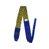Souldier Dream Weaver - One-of-a-Kind Hand Woven Guitar Strap - Orange, Yellow, Blue, Green, & Black - Blue Ends Accessories / Straps