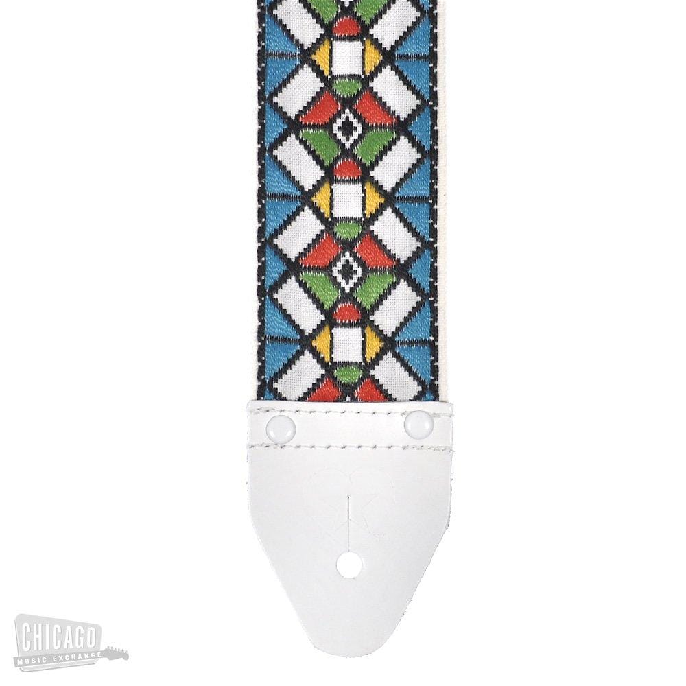 Souldier Guitar Strap - Blue Stained Glass (White Ends) Accessories / Straps