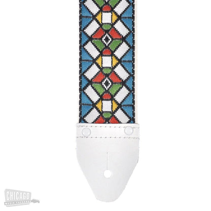 Souldier Guitar Strap - Blue Stained Glass (White Ends) Accessories / Straps