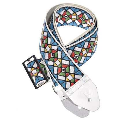 Souldier Guitar Strap - Blue Stained Glass (White Ends) Accessories / Straps