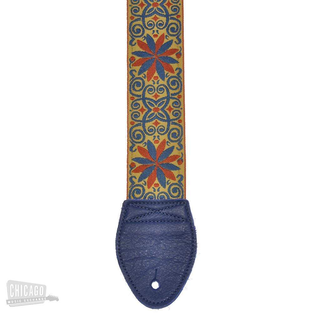 Souldier Guitar Strap - Dresden Star Mustard (Blue Ends) Accessories / Straps