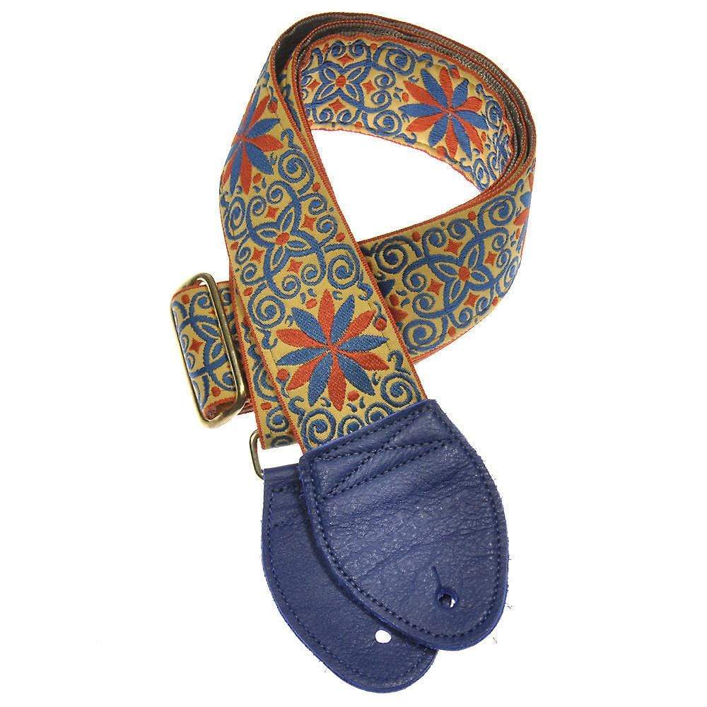 Souldier Guitar Strap - Dresden Star Mustard (Blue Ends) Accessories / Straps