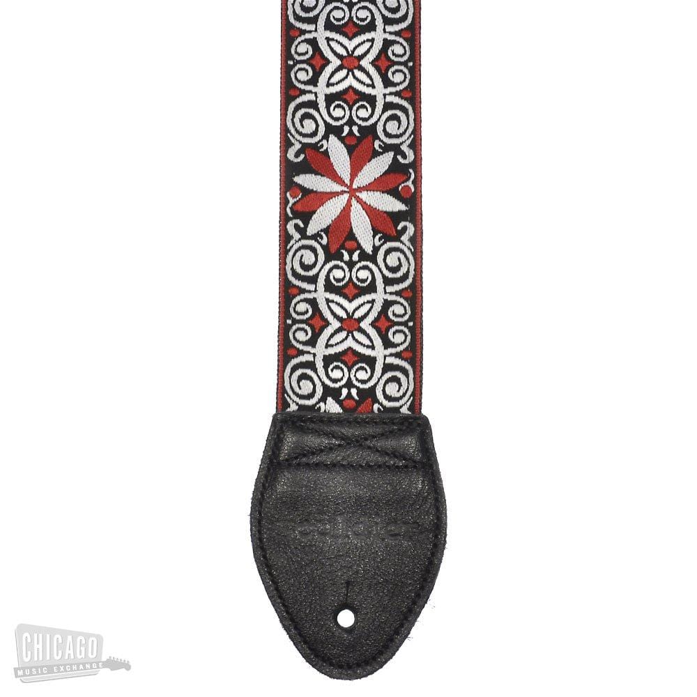 Souldier Guitar Strap - Dresden Star Red (Black Ends) Accessories / Straps