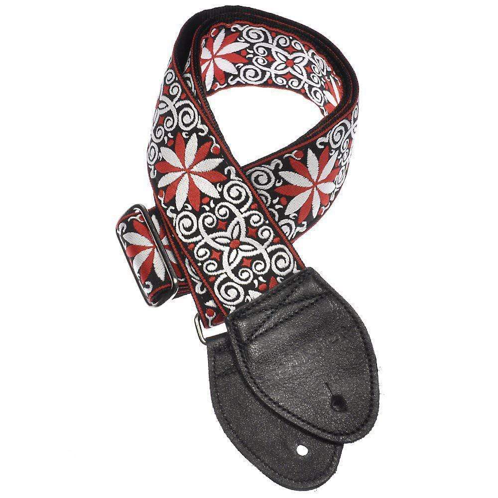 Souldier Guitar Strap - Dresden Star Red (Black Ends) Accessories / Straps