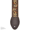 Souldier Guitar Strap - Gold & Orange Paisley on Brown (Nutmeg Belt & Gold Buckle) Accessories / Straps