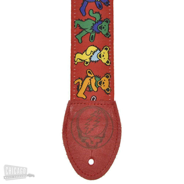 Souldier Guitar Strap Grateful Dead Dancing Bears on Red Chicago