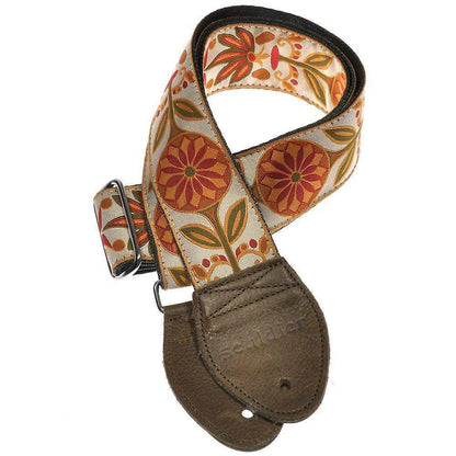 Souldier Guitar Strap - Maroon Daisy (Olive Belt & Ends) Accessories / Straps