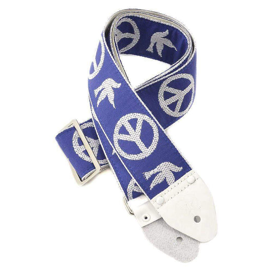 Souldier Guitar Strap - Neil Young Blue Peace Dove (White Vinyl Ends) Accessories / Straps