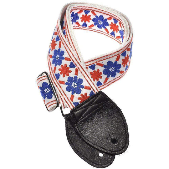 Souldier Guitar Strap - White Tulip 'Cream Clapton Fool' (Black Ends) Accessories / Straps