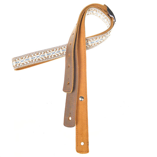 Souldier Laredo Tundra Saddle Strip 1" Guitar Strap Brown/Light Blue/White/Natural Accessories / Straps