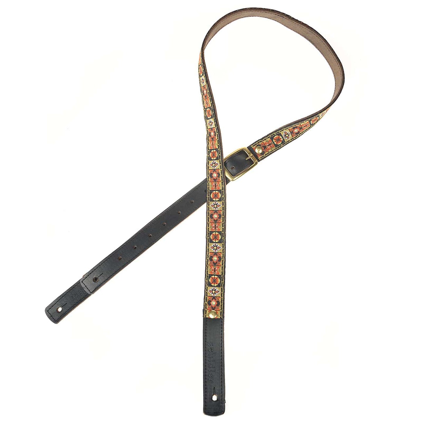 Souldier Mosaic Gold Saddle Strip 1" Guitar Strap Brown/Tan/Black/Red Accessories / Straps