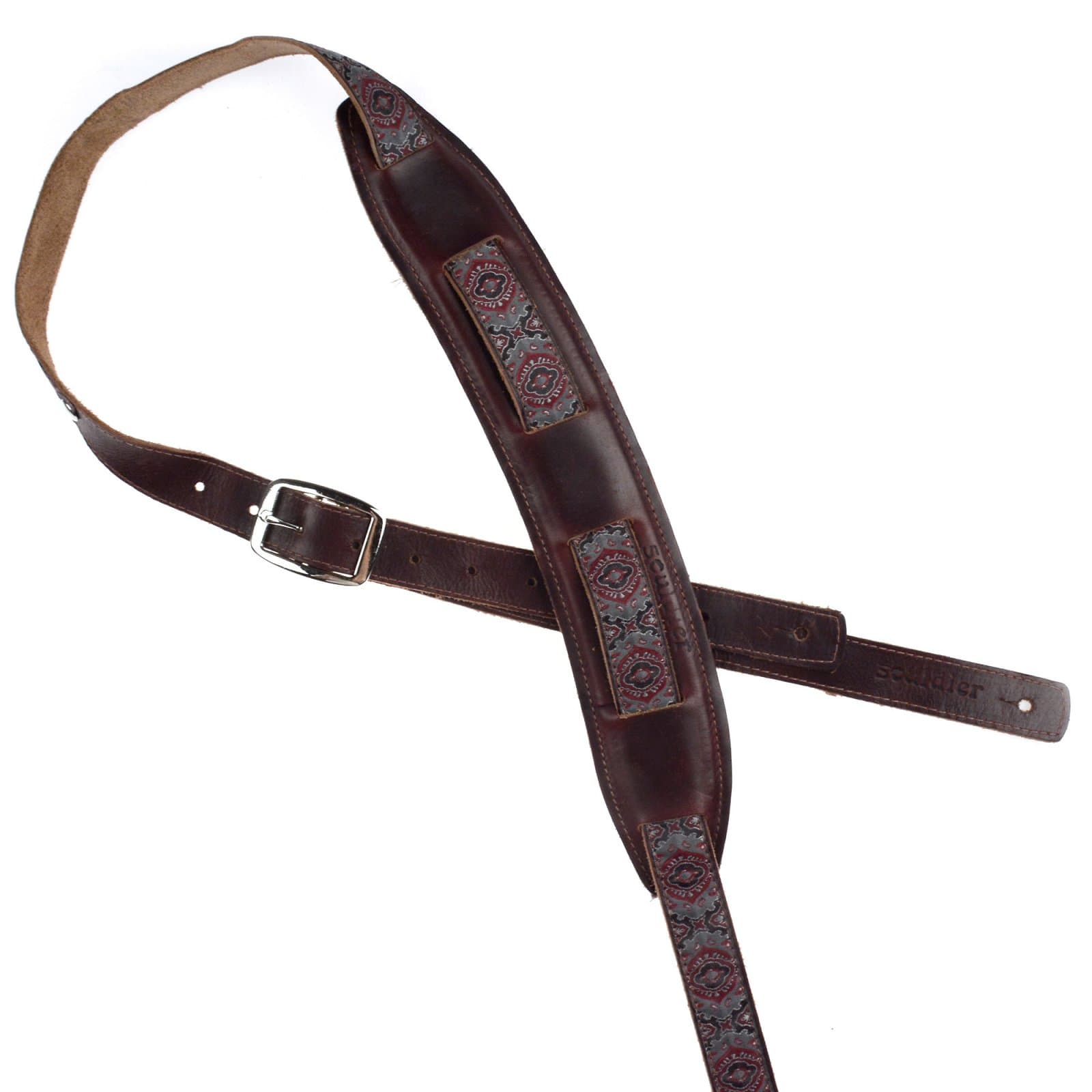 Souldier Saddle Strap Jaipur Gray w/Mahogany Strap & Mahogany Pad Accessories / Straps