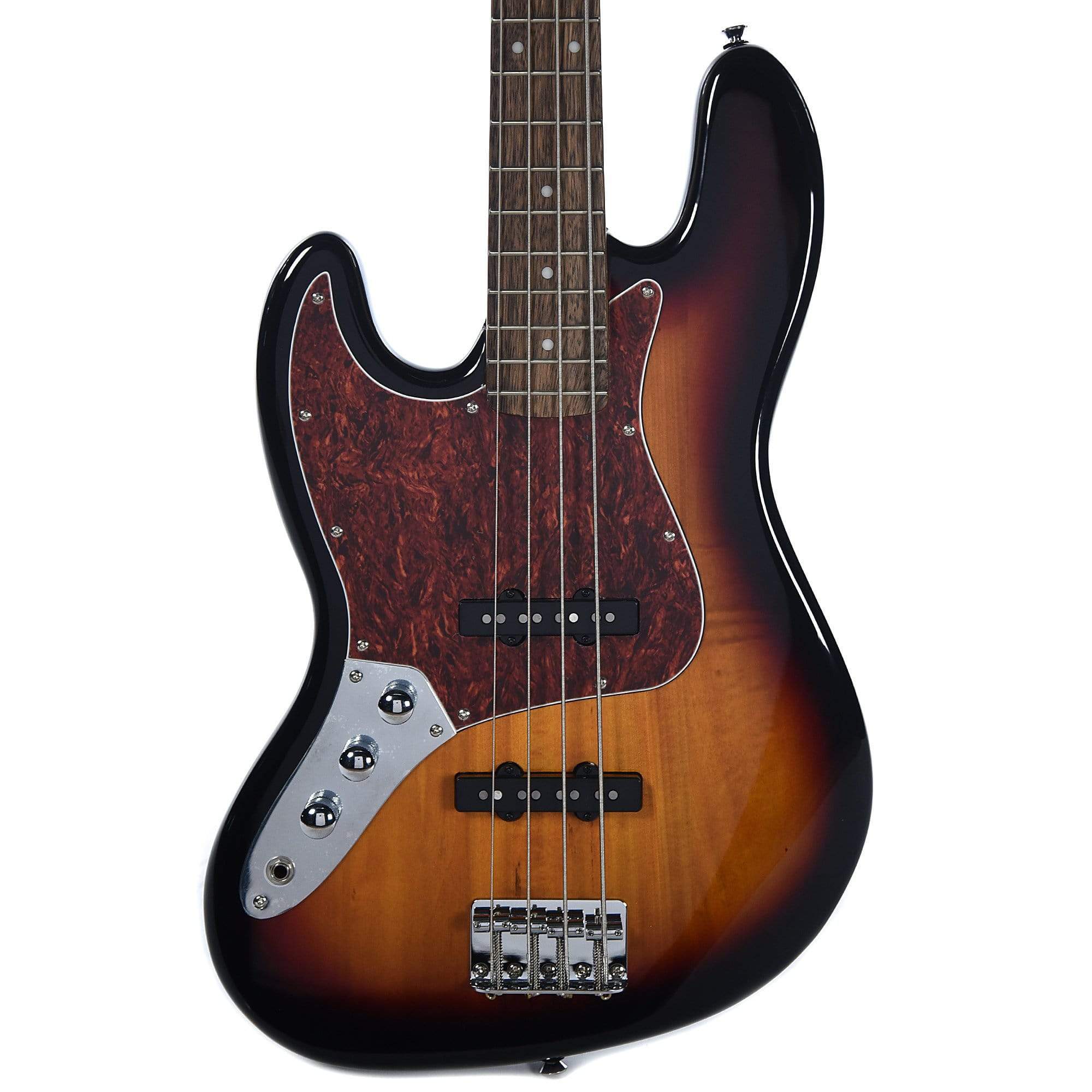 Squier Vintage Modified Jazz Bass 3-Color Sunburst LEFTY w/Fender Gig Bag, Stand, Cable, Tuner, Picks and Strings Bass Guitars / 4-String,Bass Guitars / Left-Handed