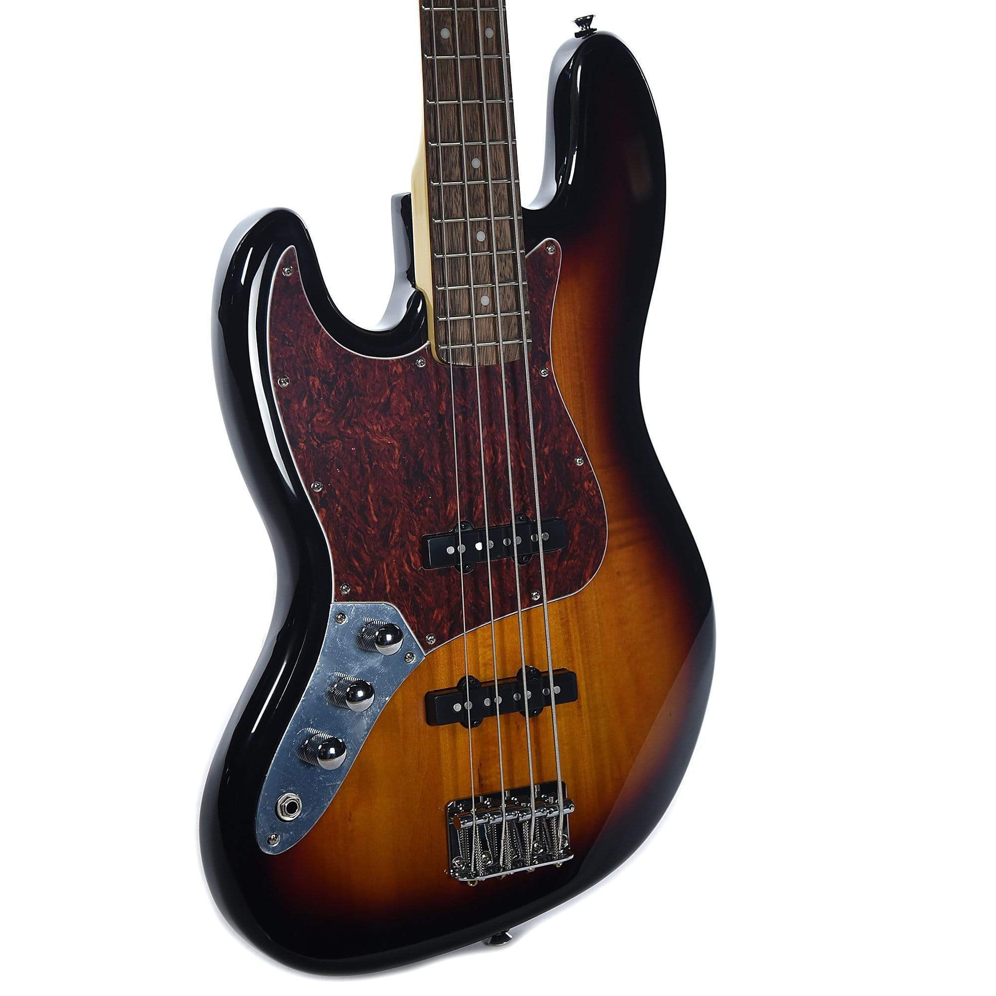 Squier Vintage Modified Jazz Bass 3-Color Sunburst LEFTY w/Fender Gig Bag, Stand, Cable, Tuner, Picks and Strings Bass Guitars / 4-String,Bass Guitars / Left-Handed