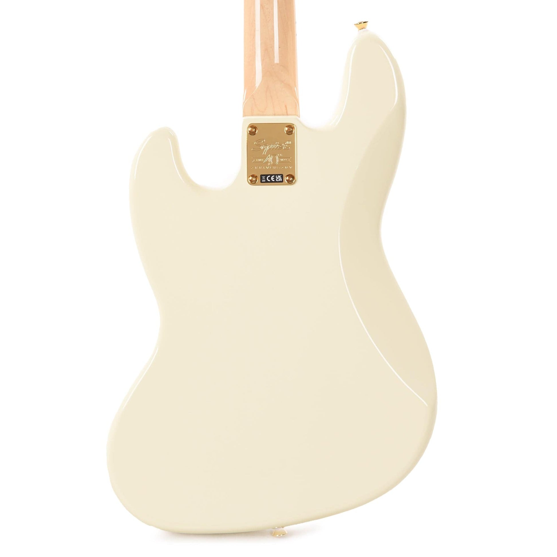Squier 40th Anniversary Gold Edition Jazz Bass Olympic White w/Gold Anodized Pickguard Bass Guitars / 4-String