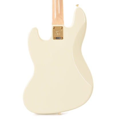 Squier 40th Anniversary Gold Edition Jazz Bass Olympic White w/Gold Anodized Pickguard Bass Guitars / 4-String