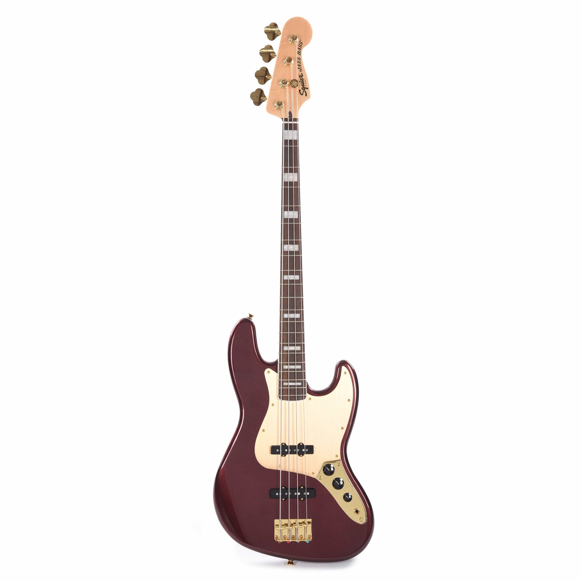 Squier 40th Anniversary Gold Edition Jazz Bass Ruby Red Metallic w/Gold Anodized Pickguard Bass Guitars / 4-String