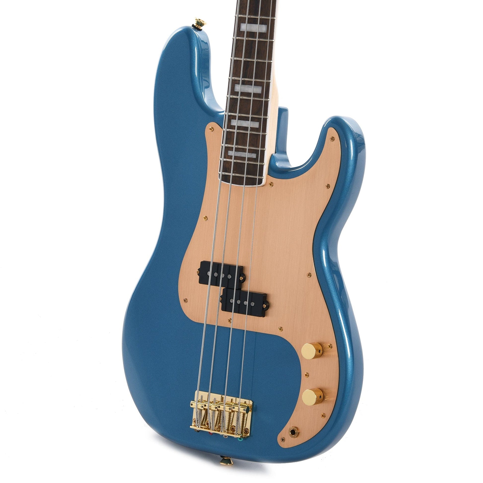 Squier 40th Anniversary Gold Edition Precision Bass Lake Placid Blue w/Gold Anodized Pickguard Bass Guitars / 4-String
