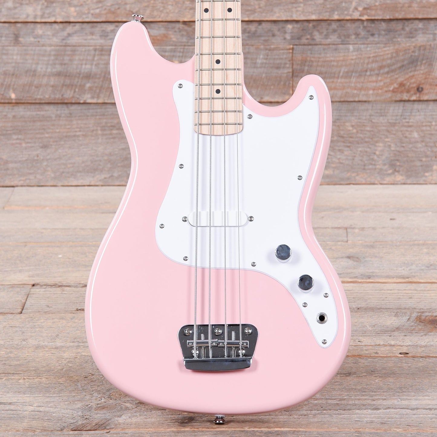 Squier Bronco Bass Shell Pink Bass Guitars / 4-String