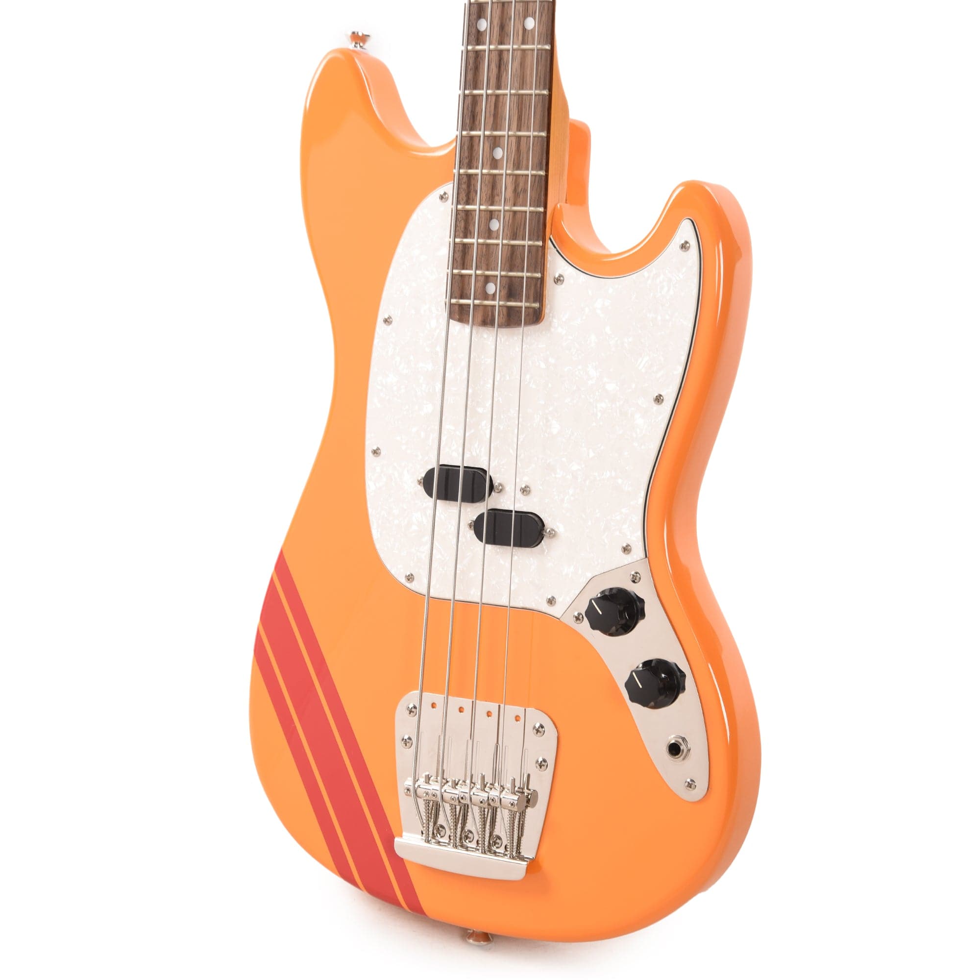 Squier Classic Vibe '60s Competition Mustang Bass Capri Orange w/Dakota Red Stripe Bass Guitars / 4-String
