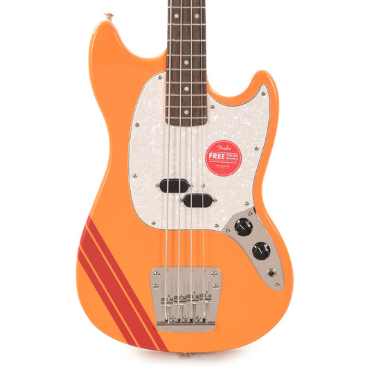 Squier Classic Vibe '60s Competition Mustang Bass Capri Orange w/Dakota Red Stripe Bass Guitars / 4-String
