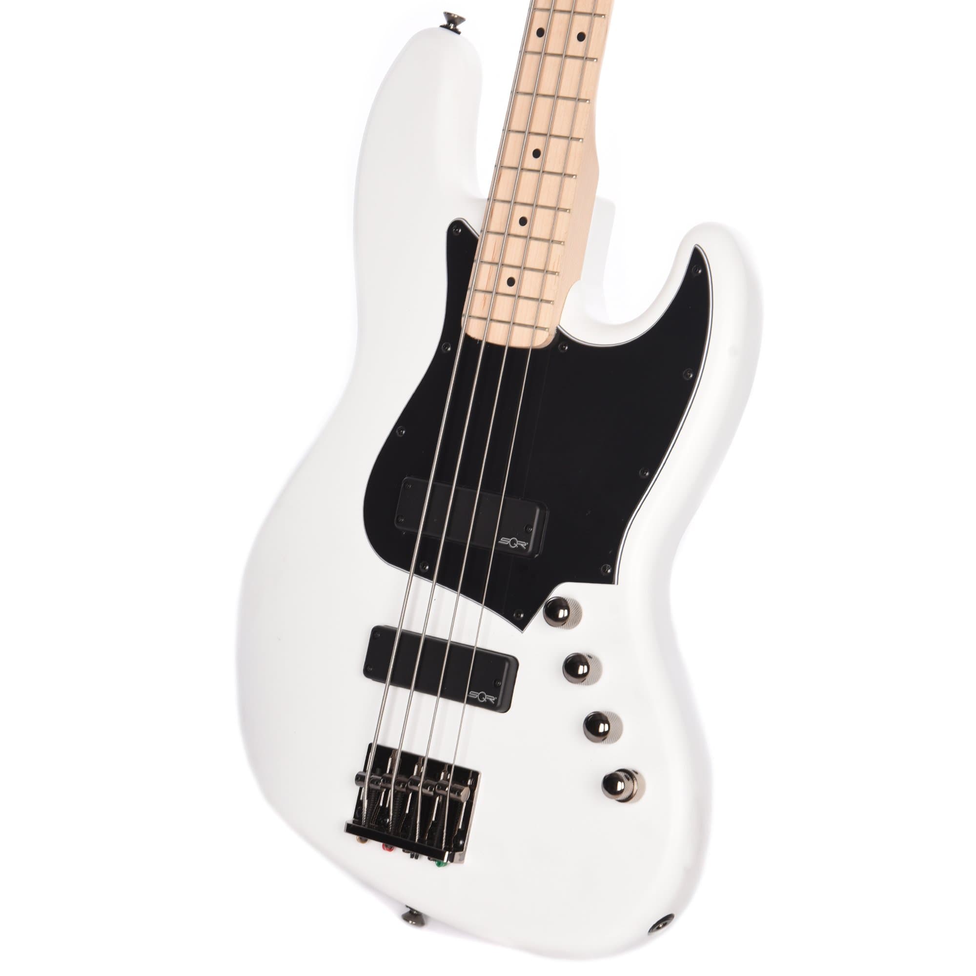 Squier Contemporary Active Jazz Bass HH Flat White w/Fender Gig Bag, Stand, Cable, Tuner, Picks and Strings Bass Guitars / 4-String