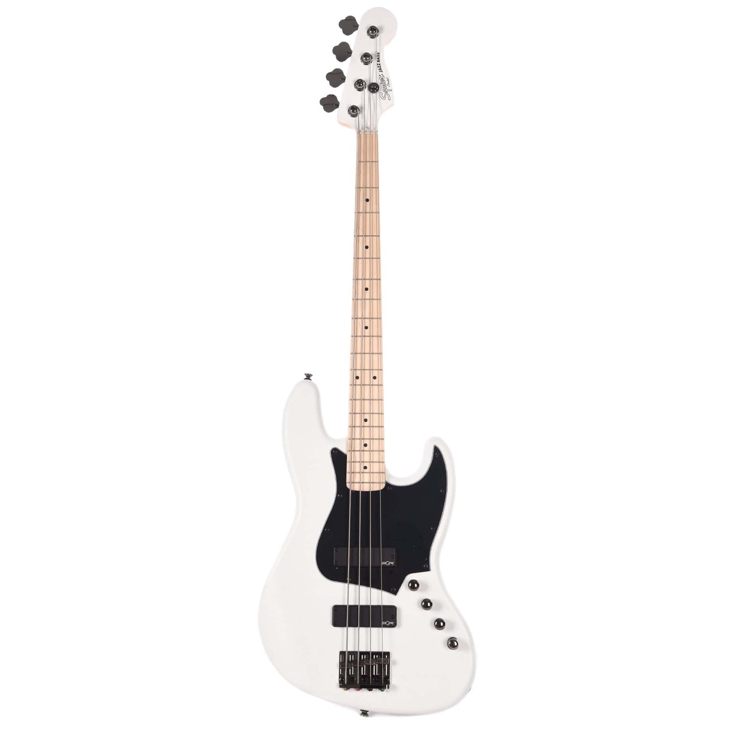 Squier Contemporary Active Jazz Bass HH Flat White w/Fender Gig Bag, Stand, Cable, Tuner, Picks and Strings Bass Guitars / 4-String