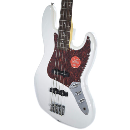 Squier Vintage Modified Jazz Bass Olympic White w/Fender Gig Bag, Stand, Cable, Tuner, Picks and Strings Bass Guitars / 4-String