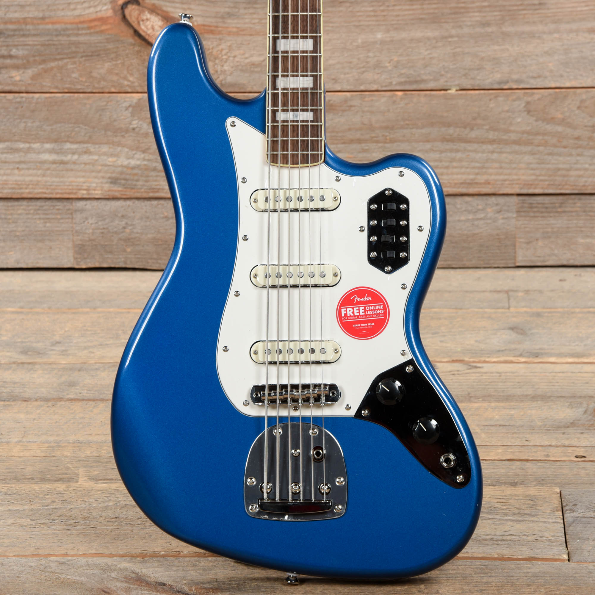 Squier Classic Vibe Bass VI Lake Placid Blue w/Matching Headcap & 3-Ply Parchment Pickguard Bass Guitars / 5-String or More
