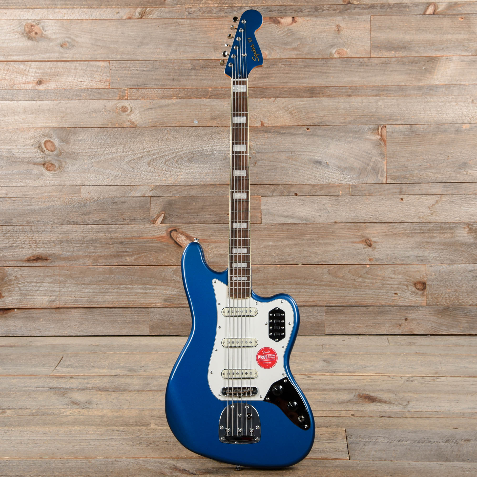 Squier Classic Vibe Bass VI Lake Placid Blue w/Matching Headcap & 3-Ply Parchment Pickguard Bass Guitars / 5-String or More