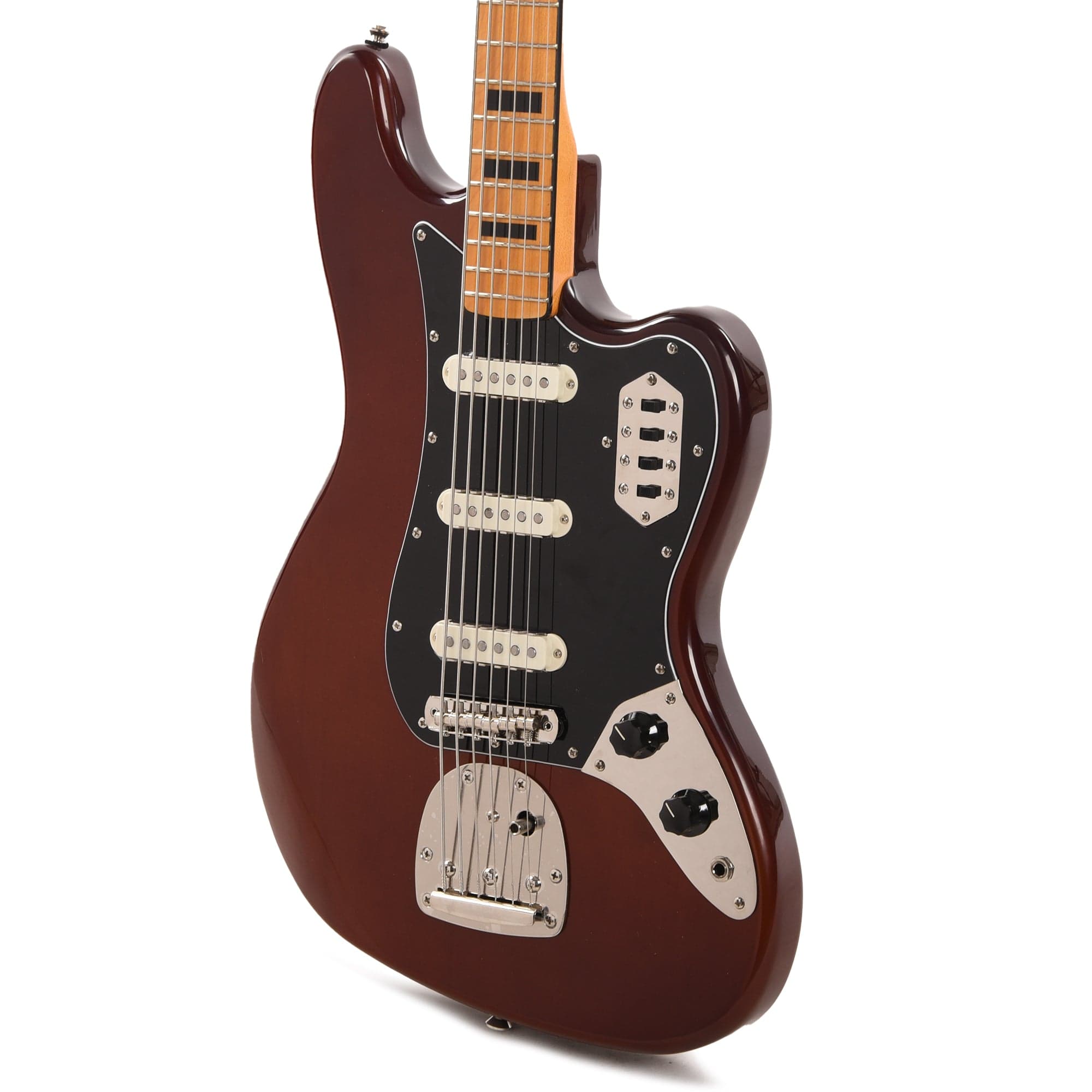 Squier Classic Vibe Bass VI Maple Neck Walnut w/Black Blocks/Binding & 3-Ply Black Bass Guitars / 5-String or More