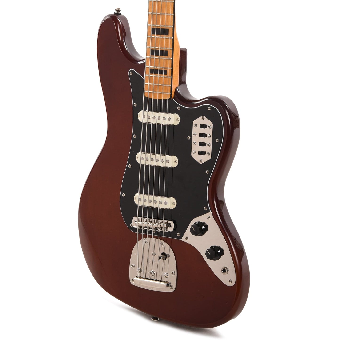 Squier Classic Vibe Bass VI Maple Neck Walnut w/Black Blocks/Binding & 3-Ply Black Bass Guitars / 5-String or More