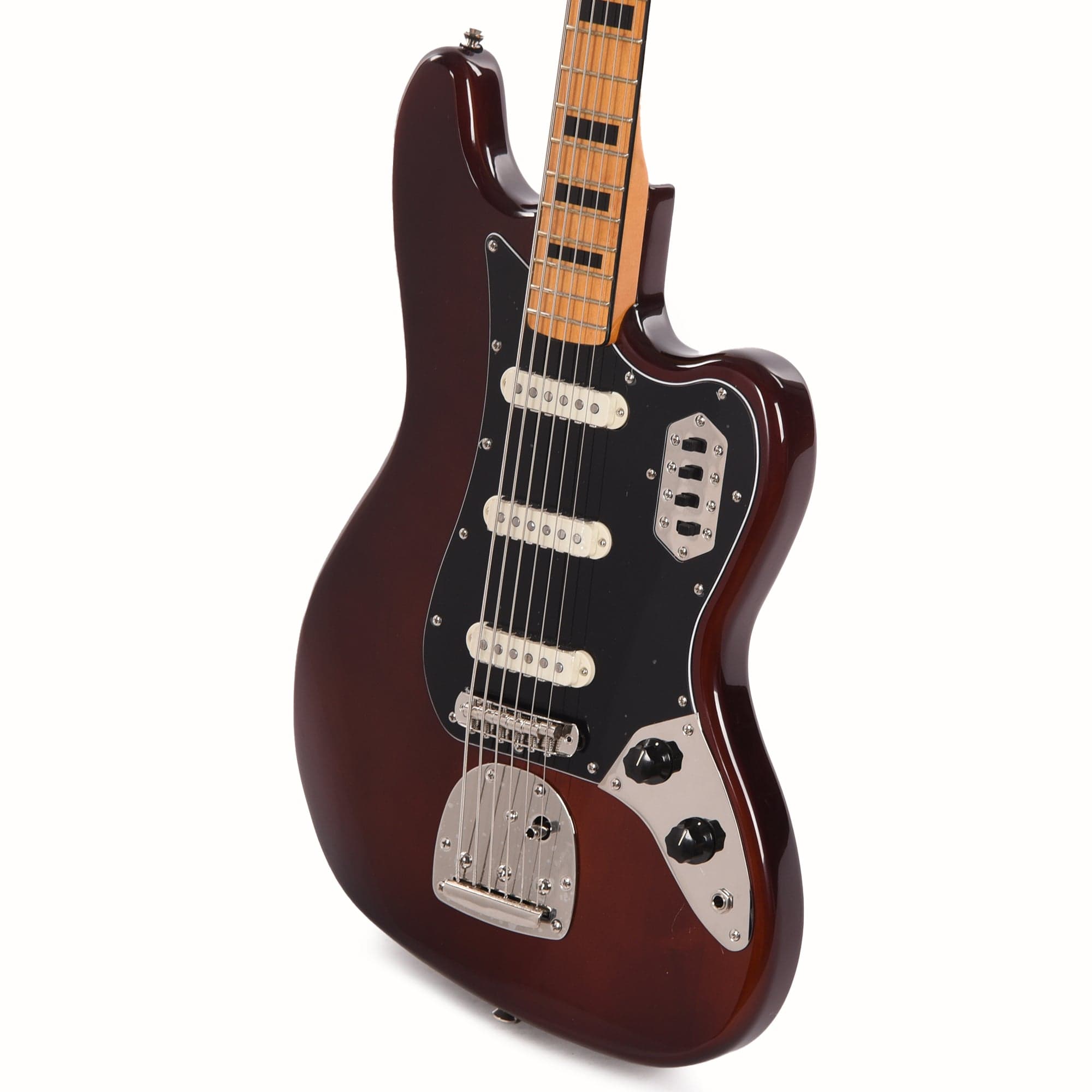 Squier Classic Vibe Bass VI Maple Neck Walnut w/Black Blocks/Binding & 3-Ply Black Bass Guitars / 5-String or More