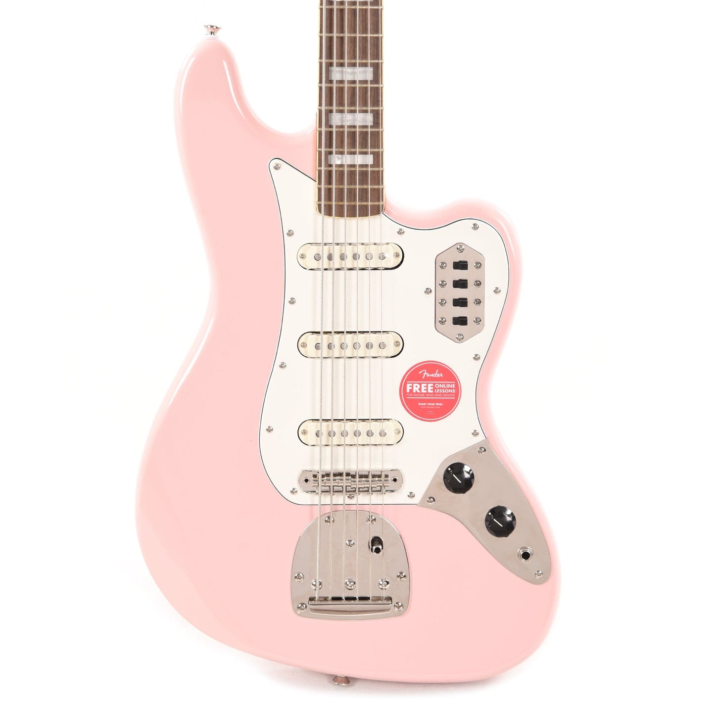 Squier Classic Vibe Bass VI Shell Pink w/Matching Headcap & 3-Ply Parchment Pickguard Bass Guitars / 5-String or More