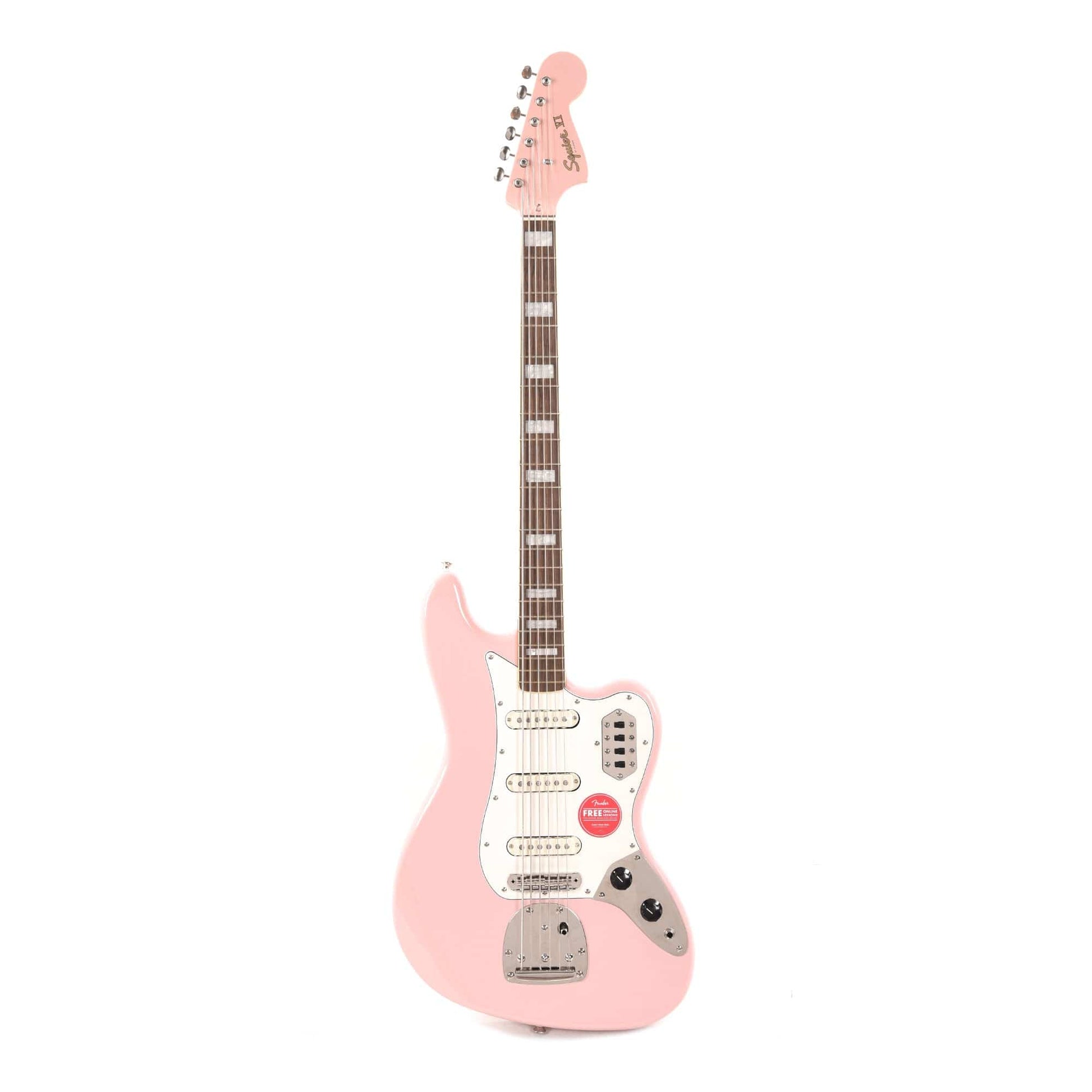 Squier Classic Vibe Bass VI Shell Pink w/Matching Headcap & 3-Ply Parchment Pickguard Bass Guitars / 5-String or More