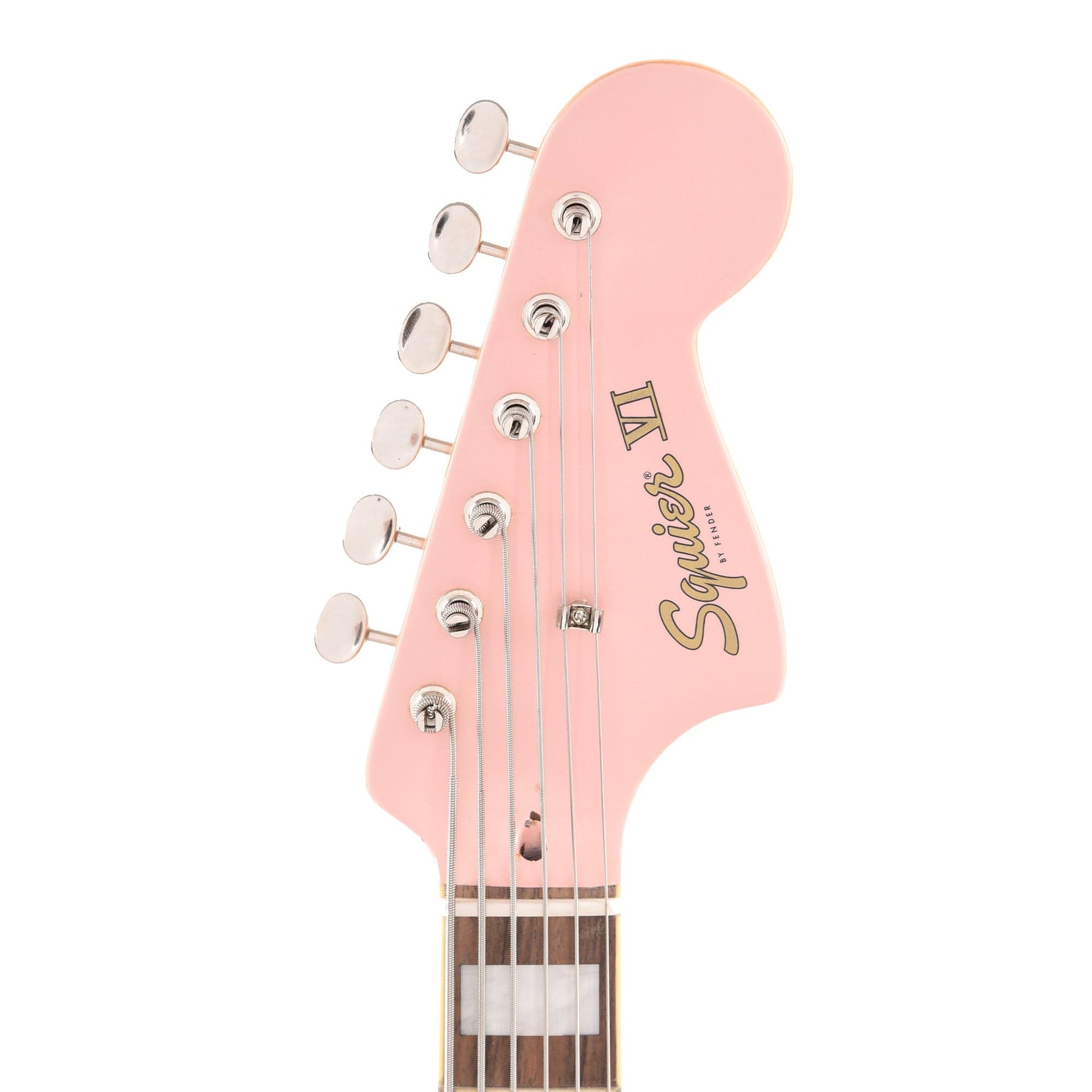 Squier Classic Vibe Bass VI Shell Pink w/Matching Headcap & 3-Ply Parchment Pickguard Bass Guitars / 5-String or More