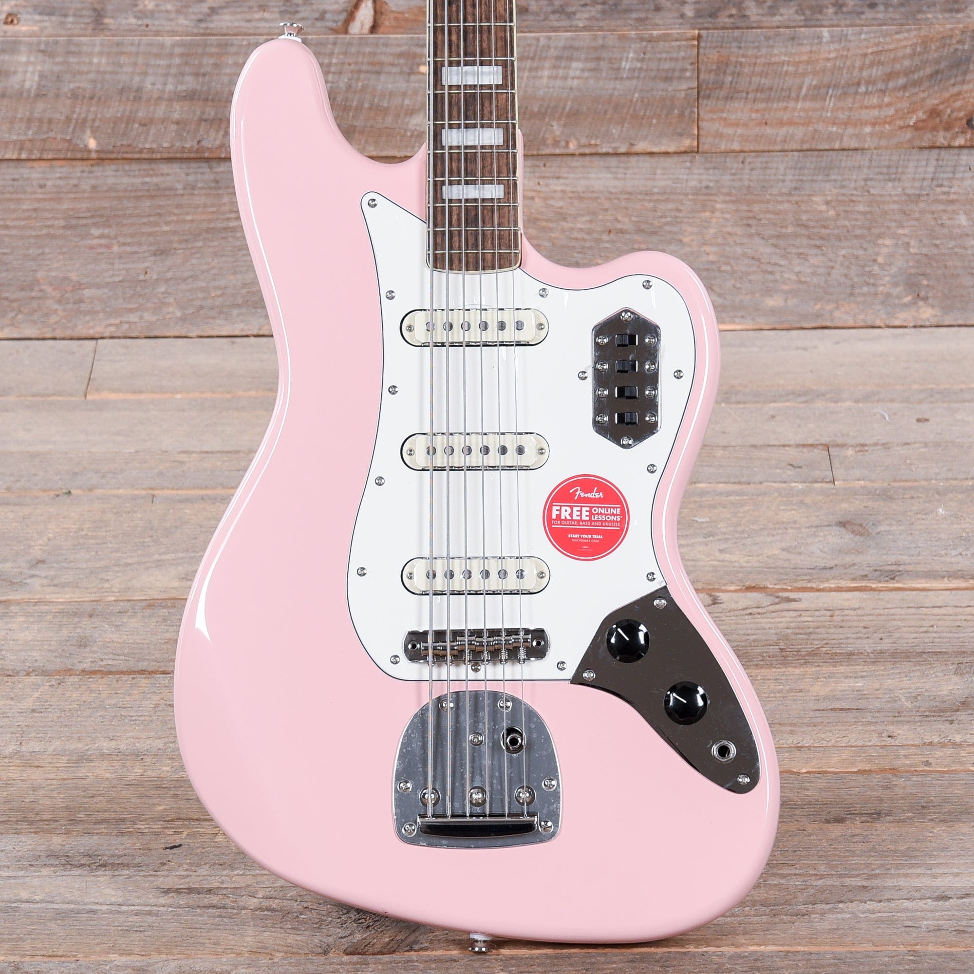 Squier Classic Vibe Bass VI Shell Pink w/Matching Headcap & 3-Ply Parchment Pickguard Bass Guitars / 5-String or More