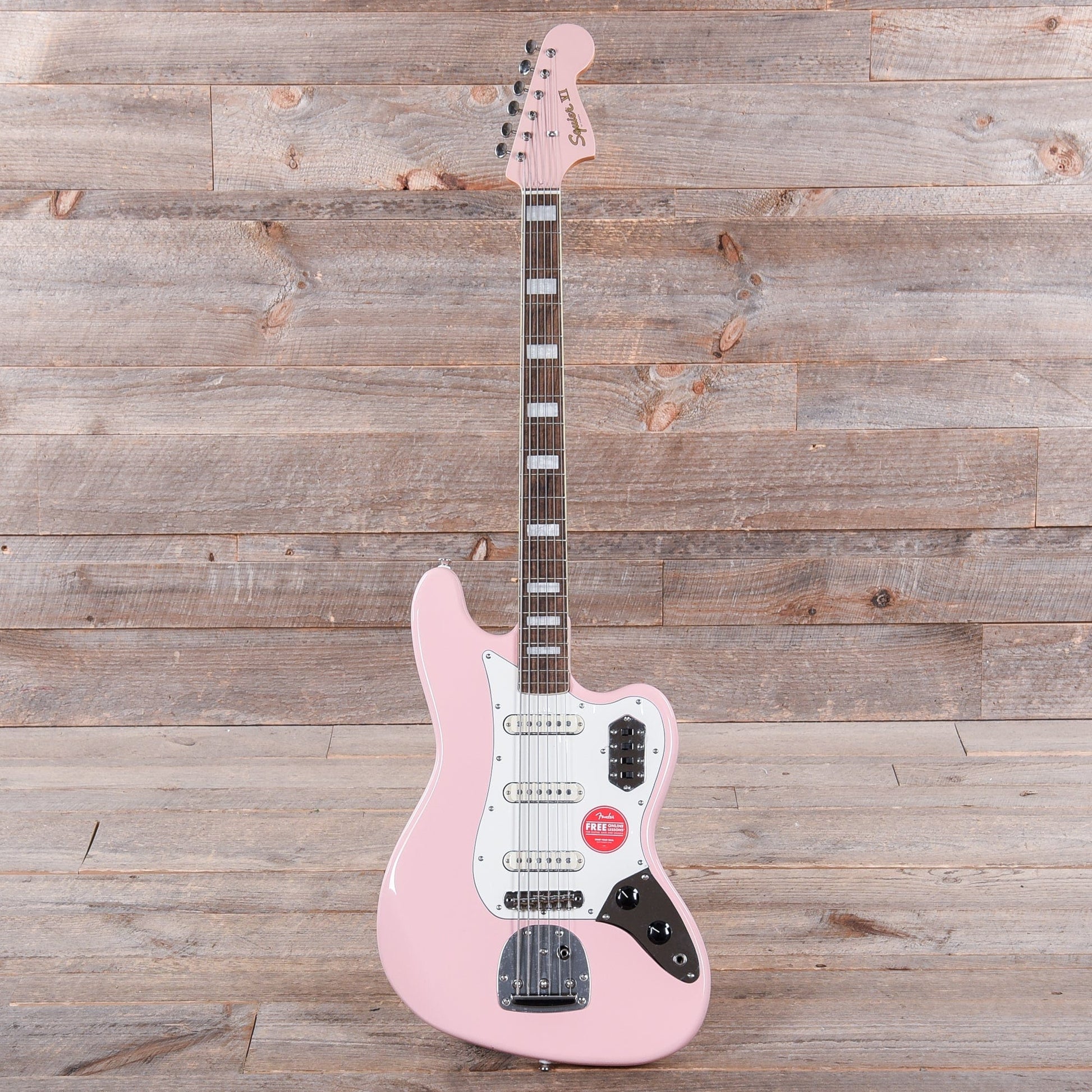 Squier Classic Vibe Bass VI Shell Pink w/Matching Headcap & 3-Ply Parchment Pickguard Bass Guitars / 5-String or More