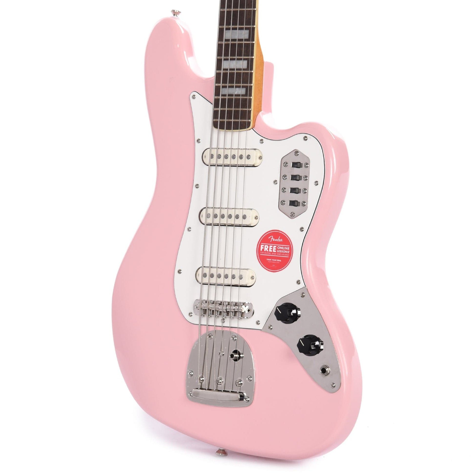 Squier Classic Vibe Bass VI Shell Pink w/Matching Headcap & 3-Ply Parchment Pickguard Bass Guitars / 5-String or More