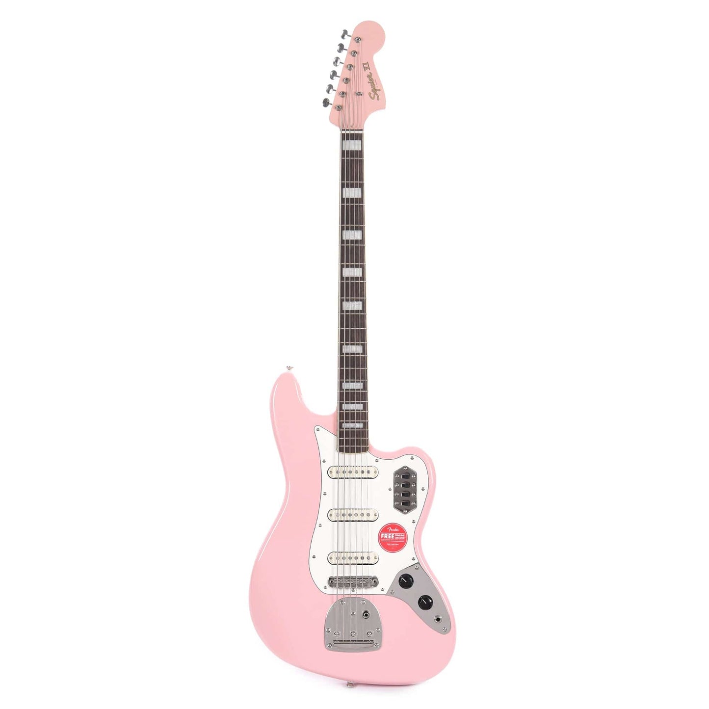 Squier Classic Vibe Bass VI Shell Pink w/Matching Headcap & 3-Ply Parchment Pickguard Bass Guitars / 5-String or More