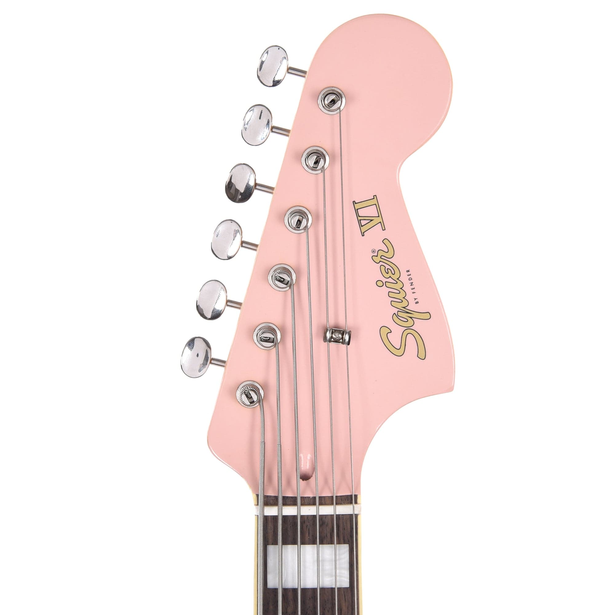 Squier Classic Vibe Bass VI Shell Pink w/Matching Headcap & 3-Ply Parchment Pickguard Bass Guitars / 5-String or More